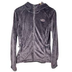 The North Face Women's Full Zip Lightweight Grey Fleece Spring Hoodie